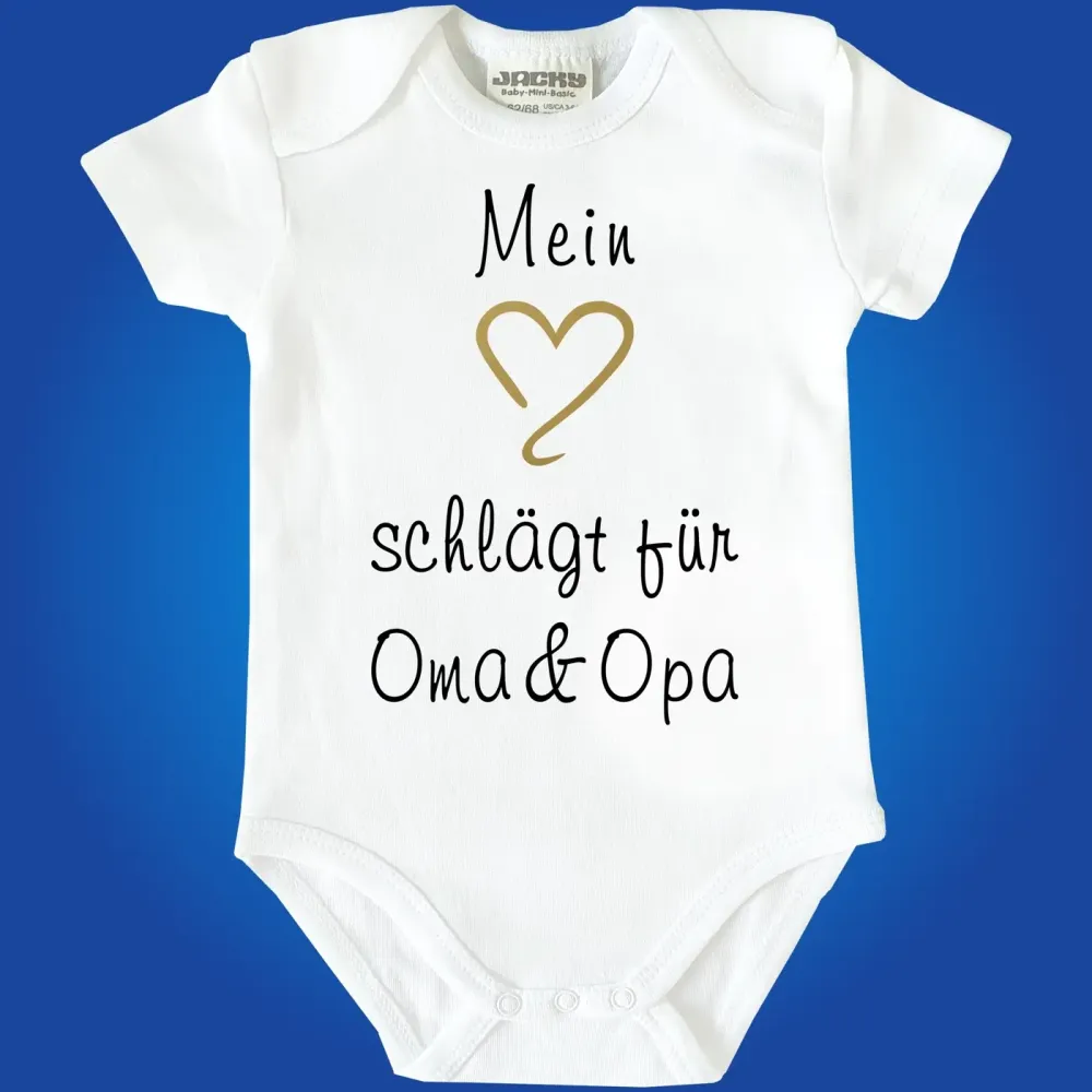 Preview: Babybody „Mein Herz schlägt für Oma & Opa“ mit Herz Grafik
