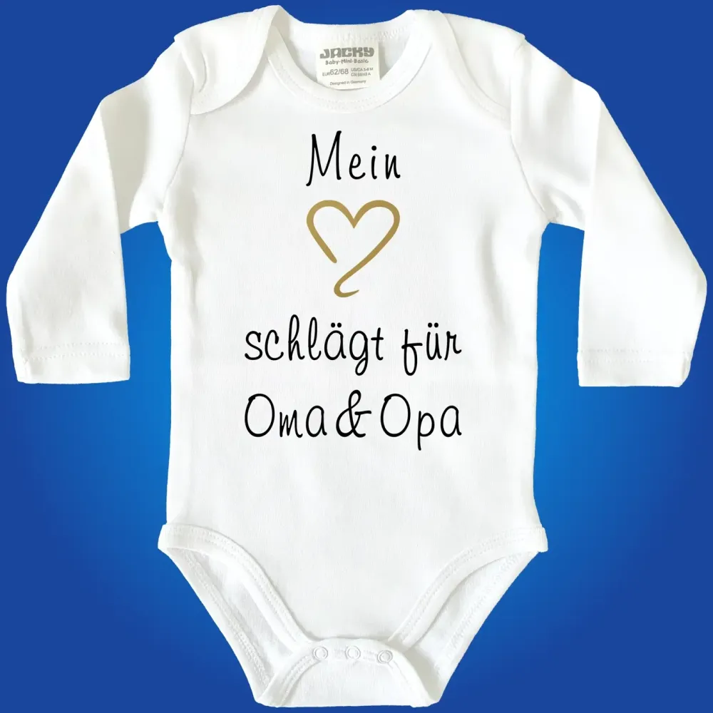 Preview: Babybody „Mein Herz schlägt für …“ in vielen Varianten
