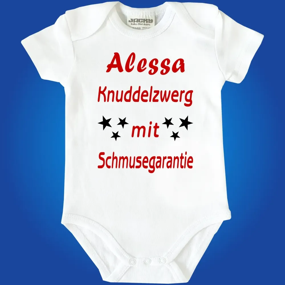 Babybody mit witzigem Knuddel‑Spruch