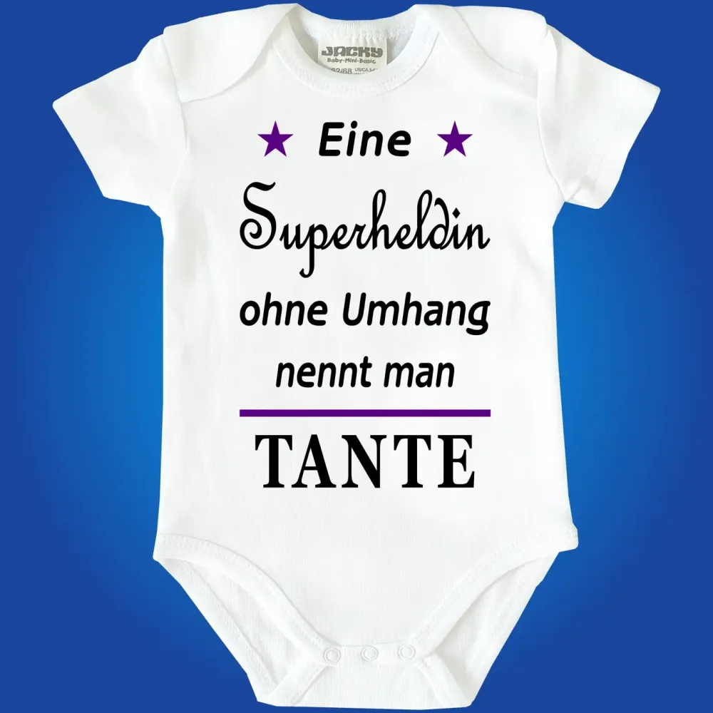 Lustiger Babybody mit Superhelden‑Design und Name