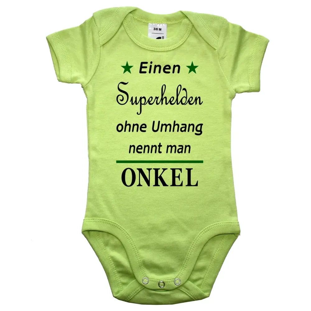 Baby‑Body „Ein Superheld ohne Umhang nennt man Onkel“