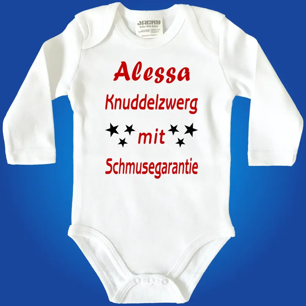 Baby-Body mit Druck Schmusegarantier