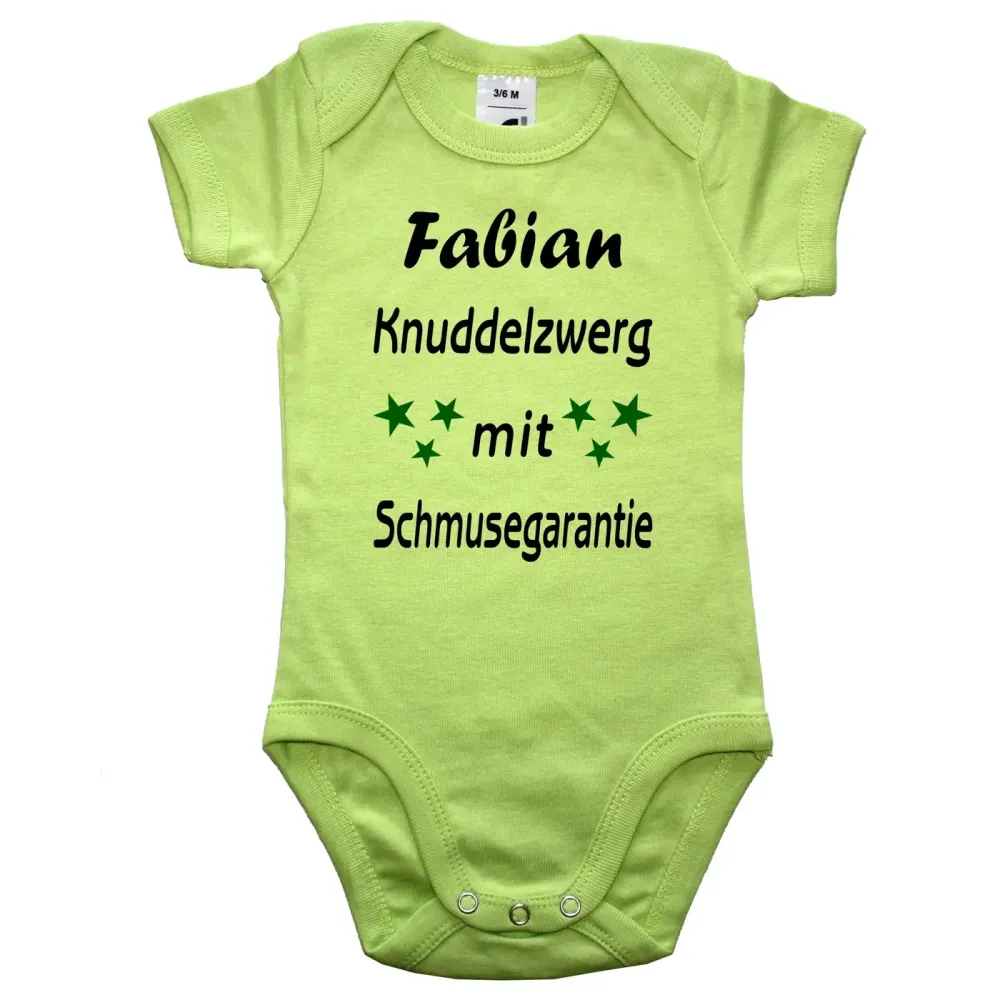 Preview: Babybody mit süßem Knuddelzwerg‑Spruch
