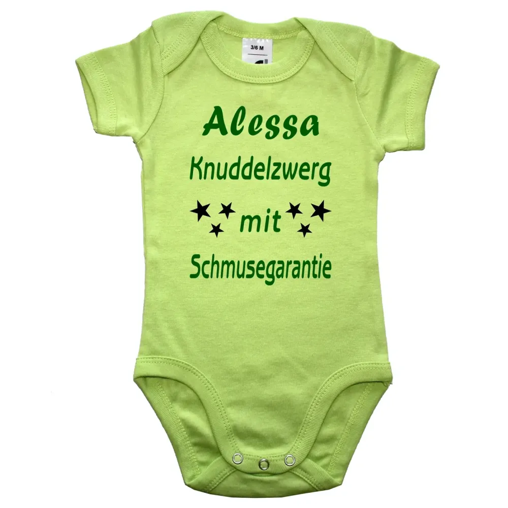 Babybody mit witzigem Knuddel‑Spruch
