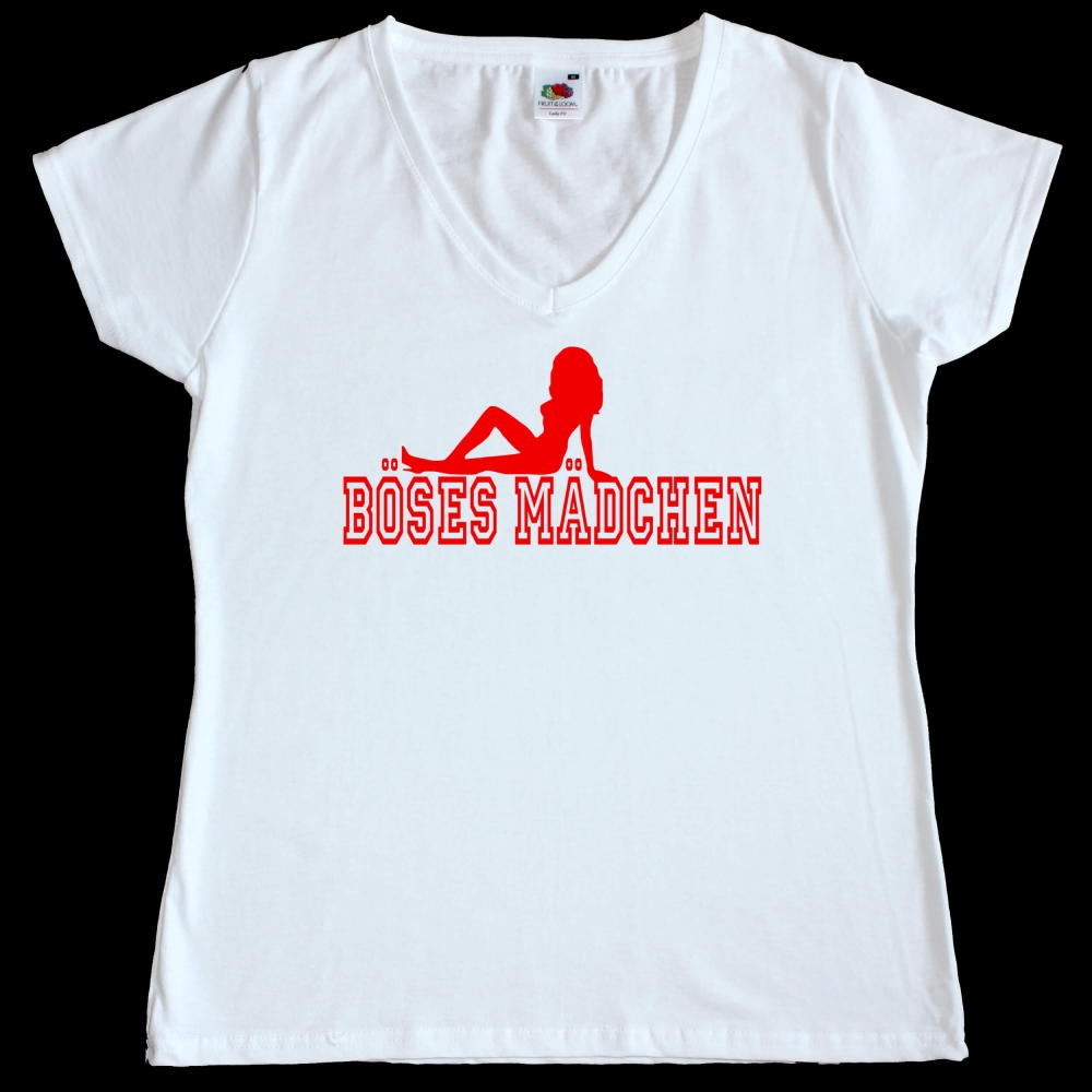 Preview: T-Shirt mit V-Ausschnitt - Böses Mädchen