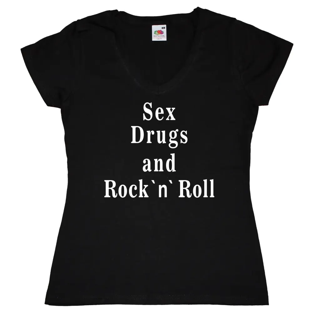 Preview: Damen T-Shirt mit Druck Rock 'n' Roll