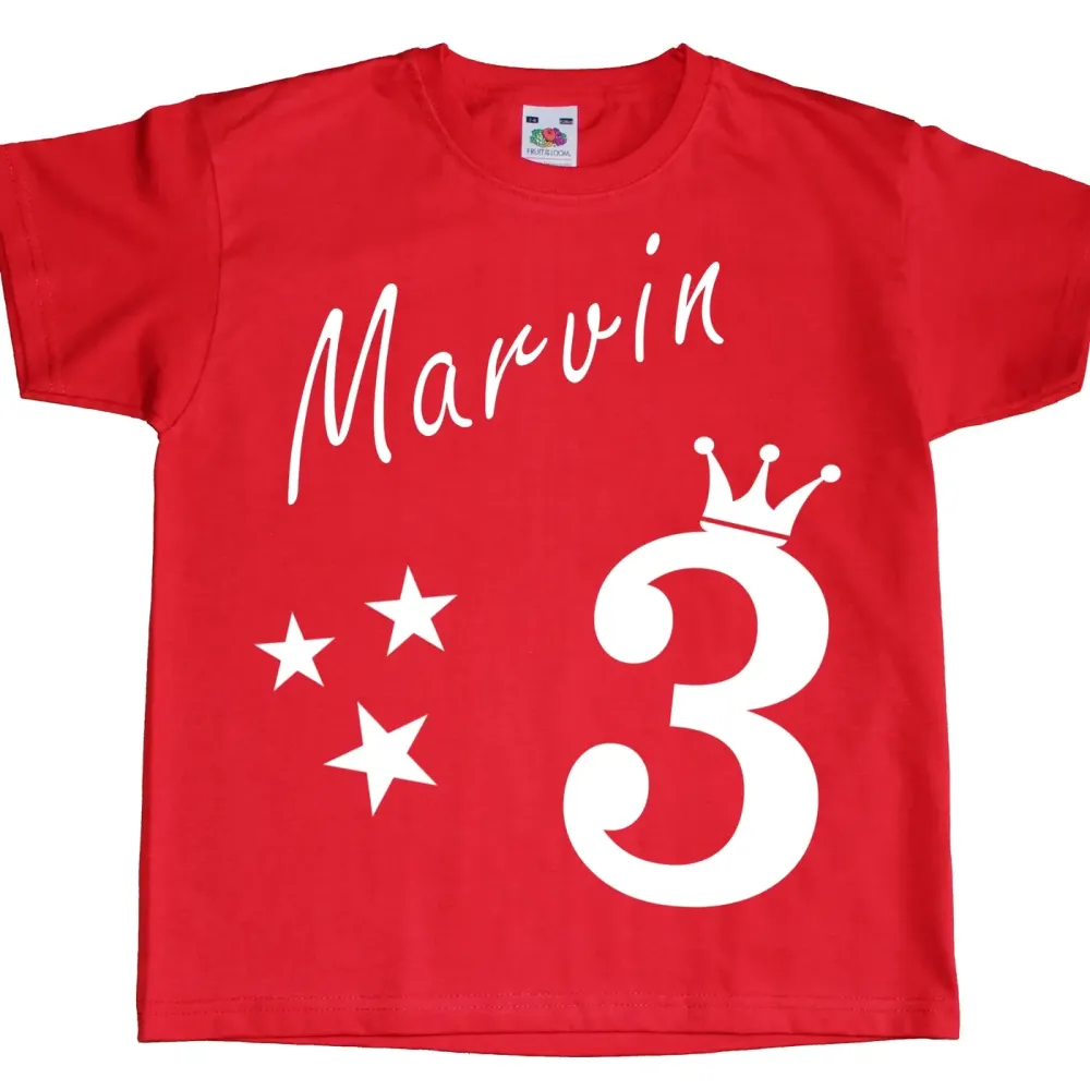 Preview: Kinder Geburtstag T‑Shirt mit Name