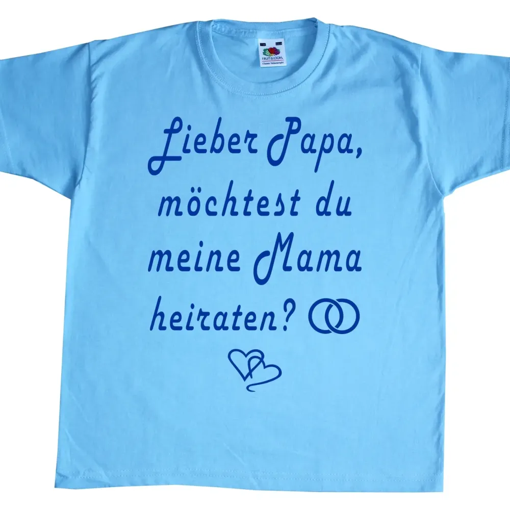 Preview: Kinder Shirt mit romantischem Mama‑Papa‑Spruch