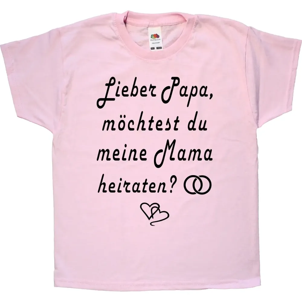 Kinder Shirt mit süßer Hochzeitsfrage