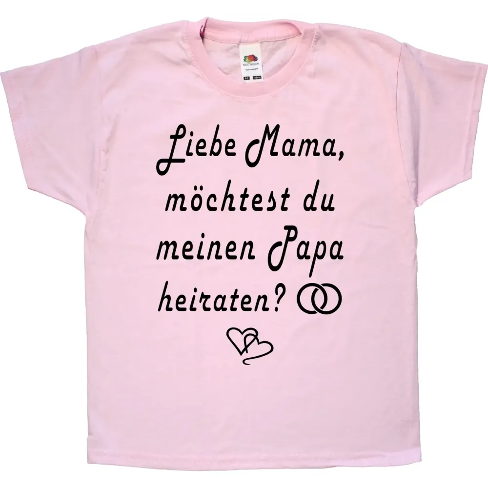 Kinder‑T‑Shirt für Heiratsantrag in verschiedenen Farben