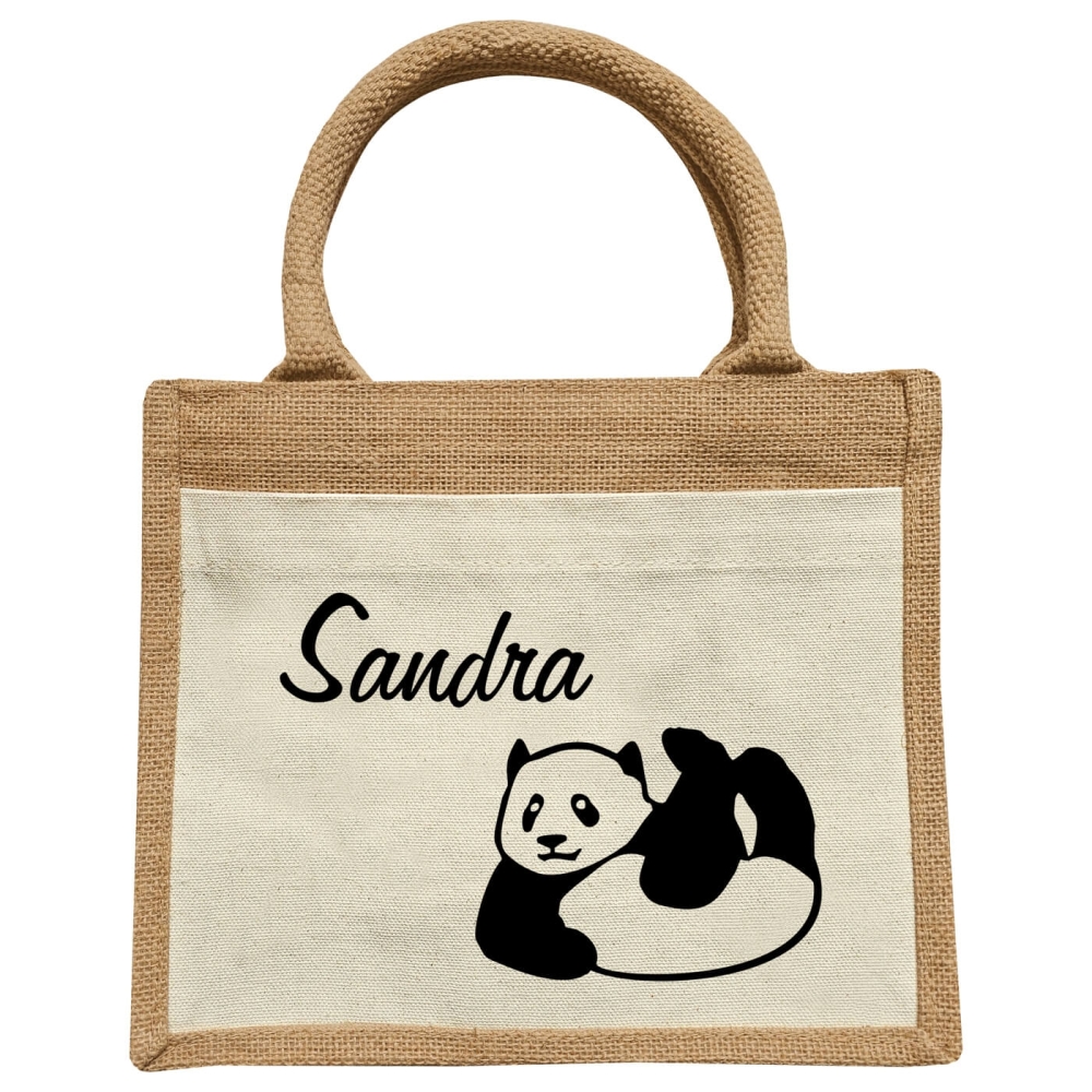 Kinder Jute Tasche Mit Pandabär