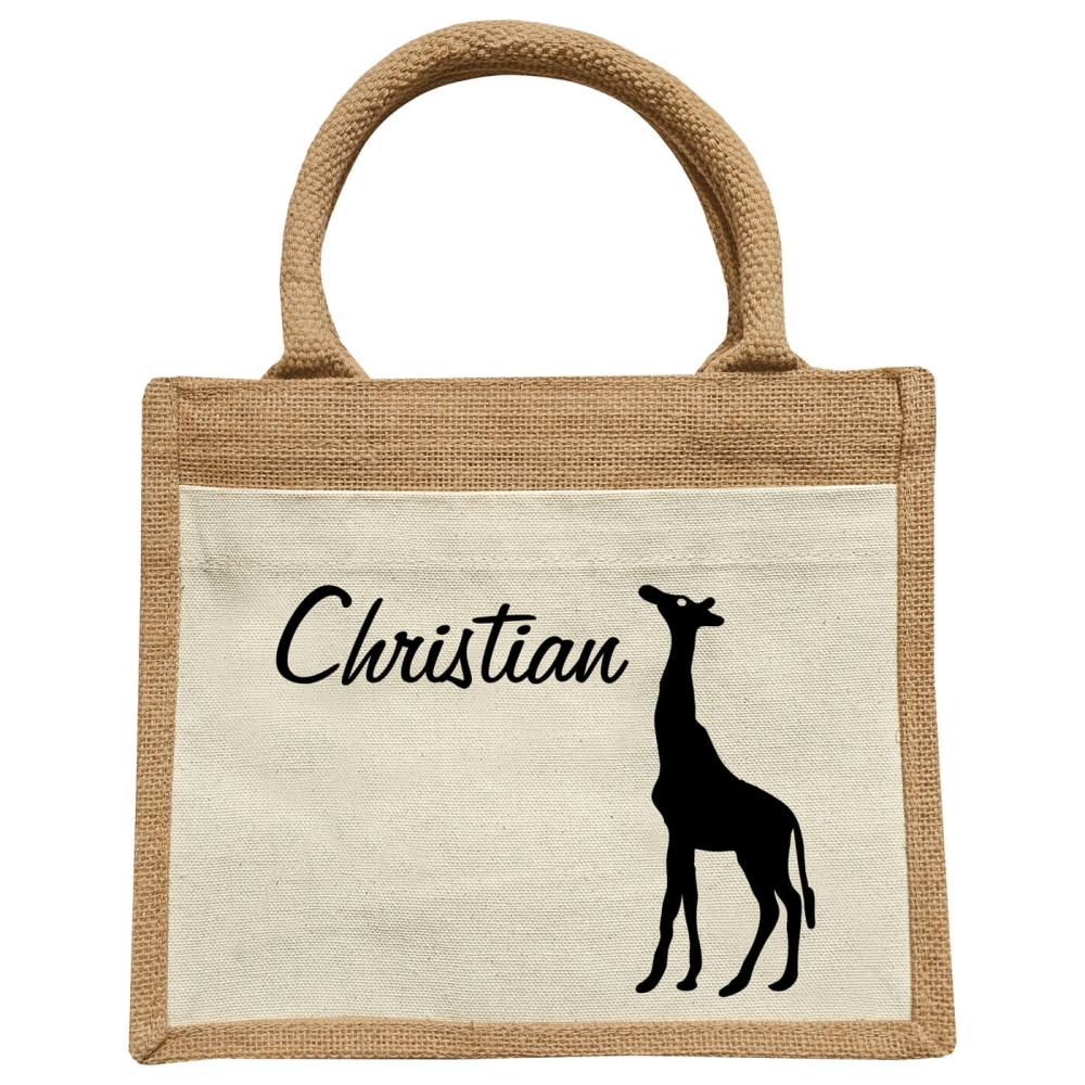 Kinder Jute Tasche mit Giraffe