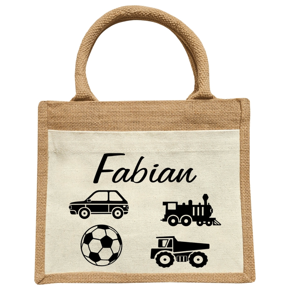 Preview: Kinder Jute Kita Kindergartentasche