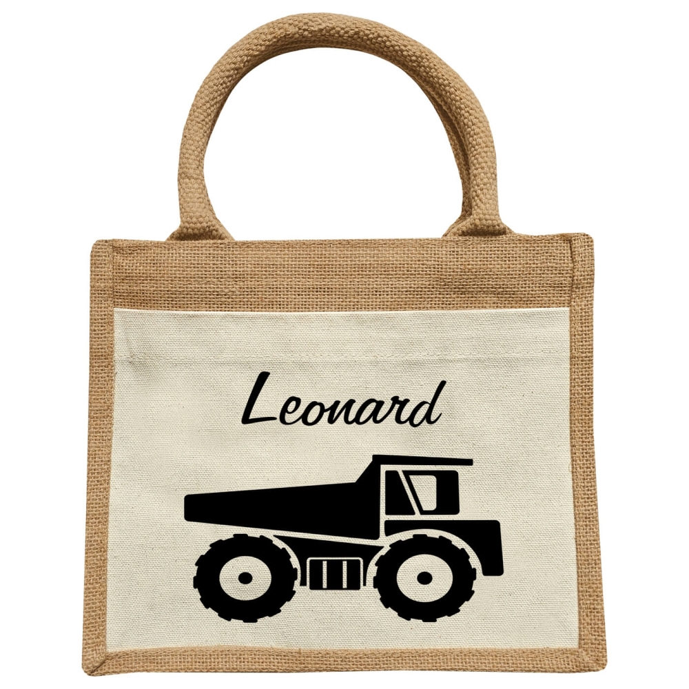 Jute Kindergartentasche mit LKW