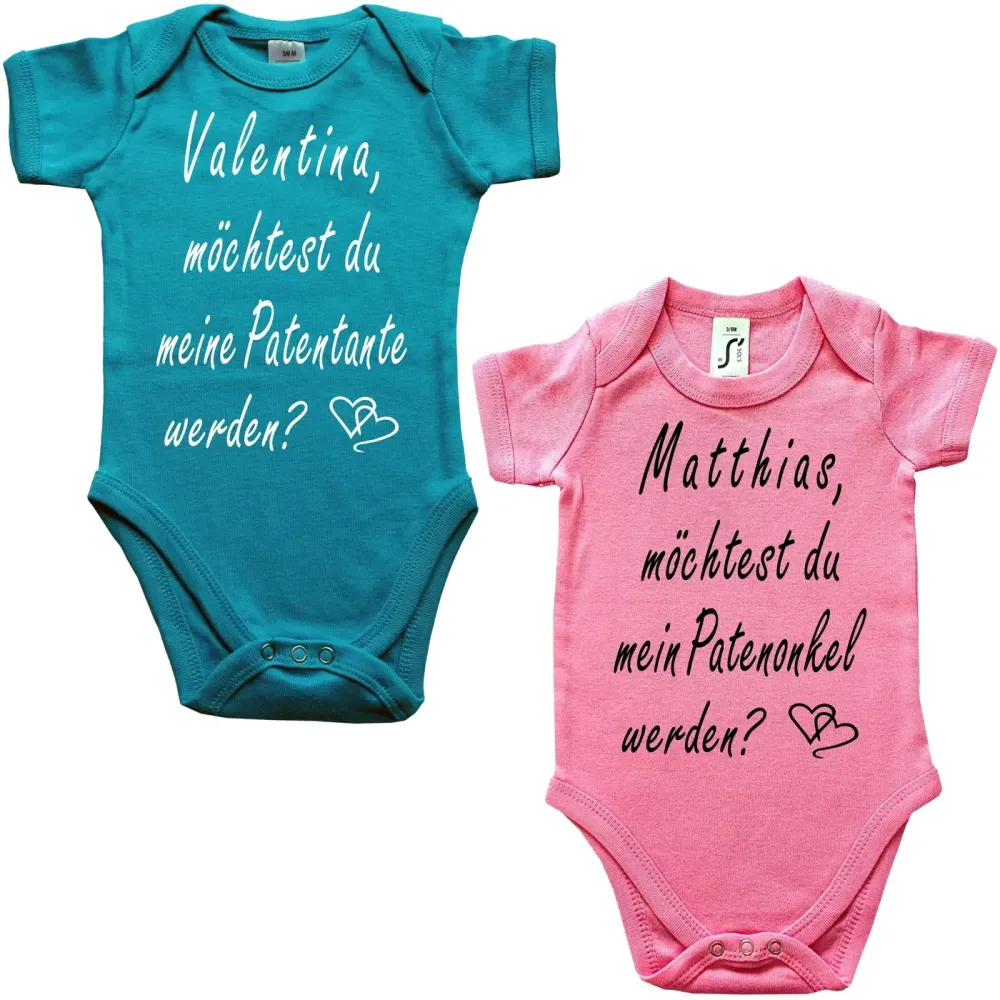 Baby-Bodys mit Aufdruck für eine Taufe