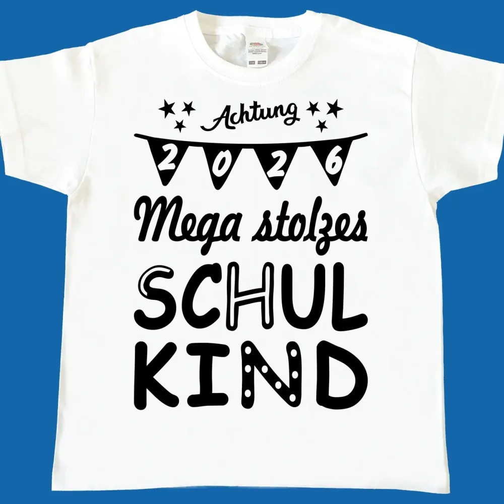 Preview: Kinder T-Shirt mit Aufdruck Einschulung