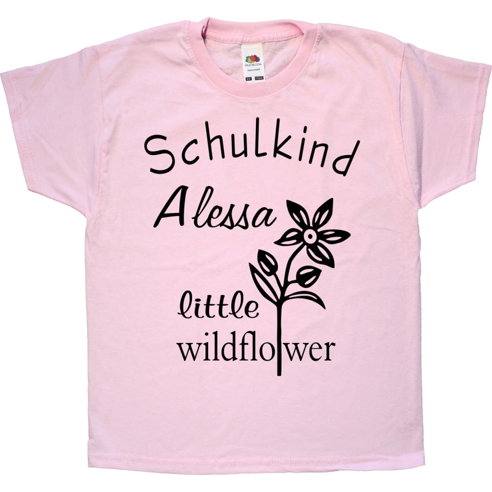 Kinder T-Shirt Schulkind Blume