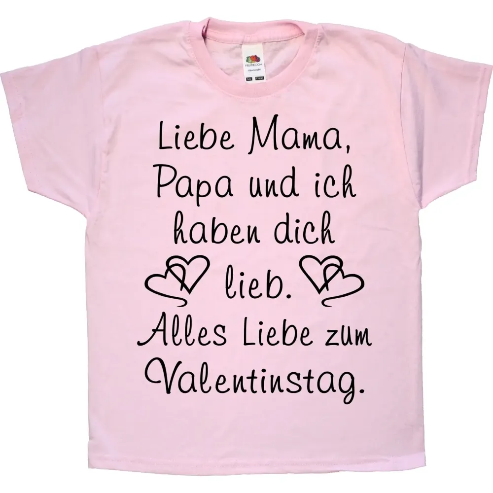 Kinder T-Shirt mit Druck Valentinstag