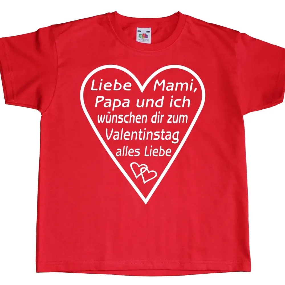 Preview: Kinder T-Shirt mit Druck Valentinstag