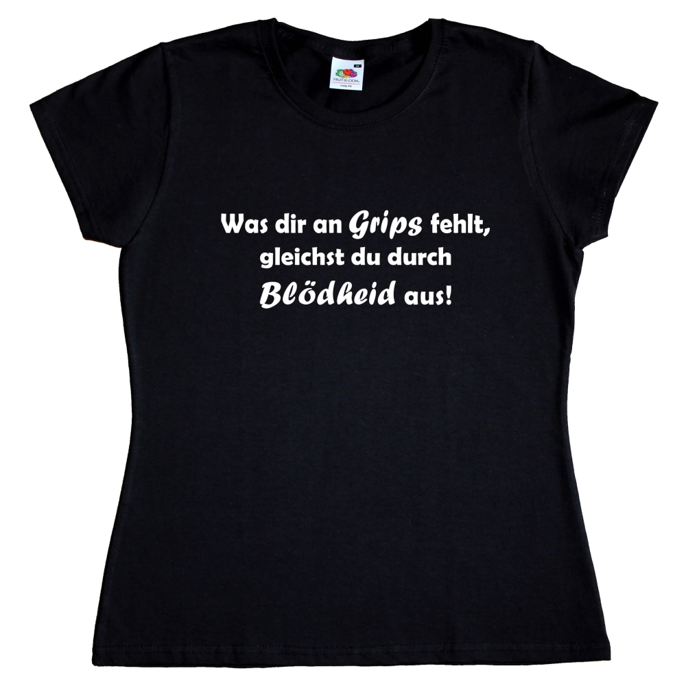 Preview: Fun Damen T-Shirt - Ohne Grips mit Blödheid