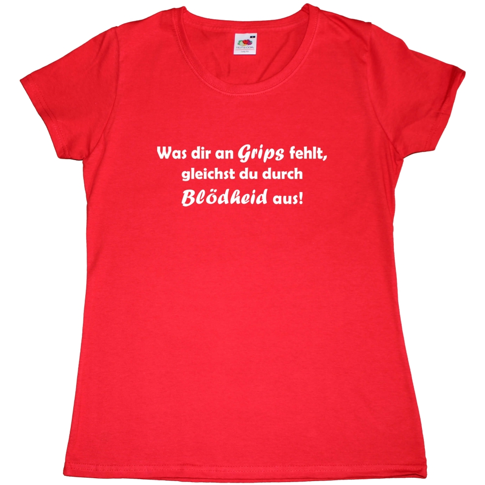 Preview: Fun Damen T-Shirt - Ohne Grips mit Blödheid