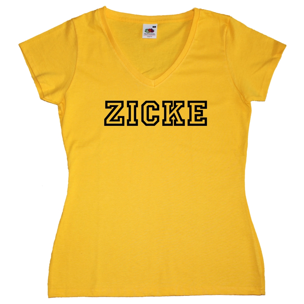 Preview: Damen T-Shirt mit V-Ausschnitt - Zicke