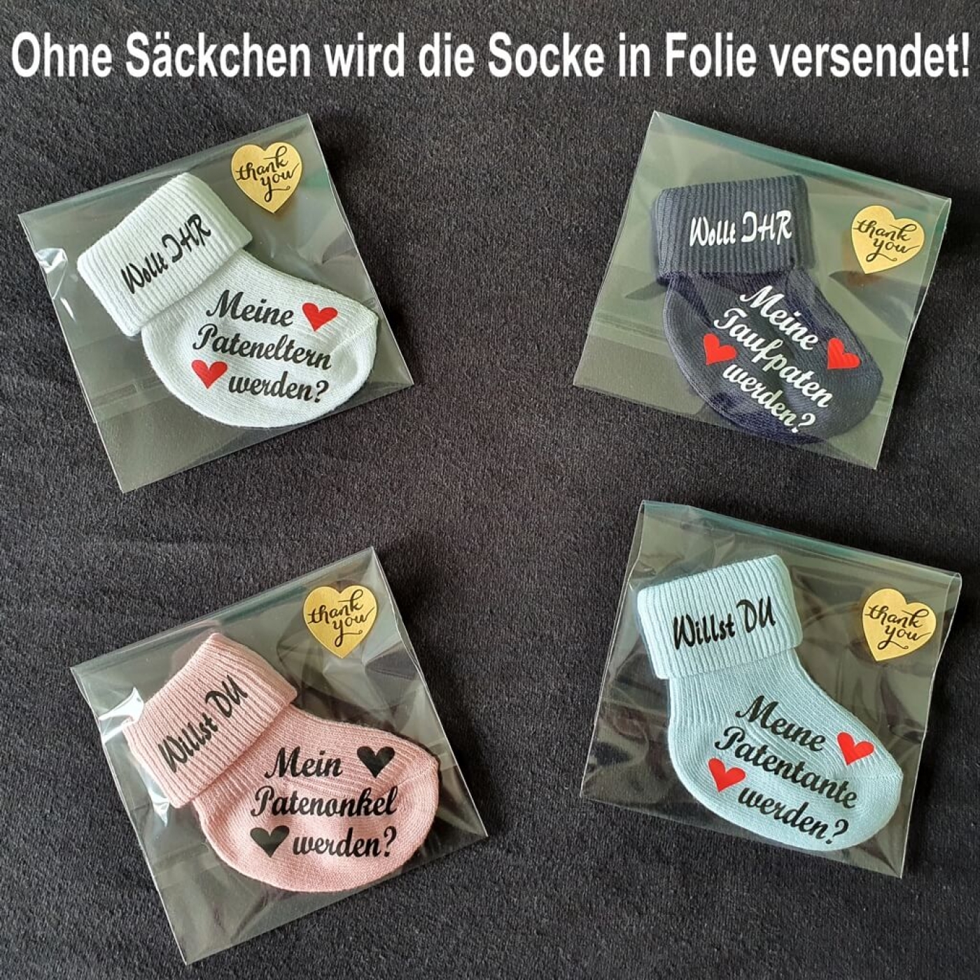 Söckchen - Willst DU mein Pate werden?