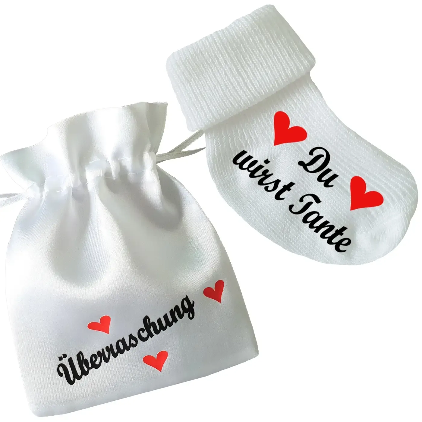 Babysocken mit Druck Tante - Onkel