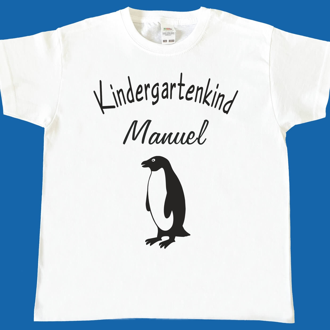 Kinder T-Shirt Kindergarten mit Pinguin