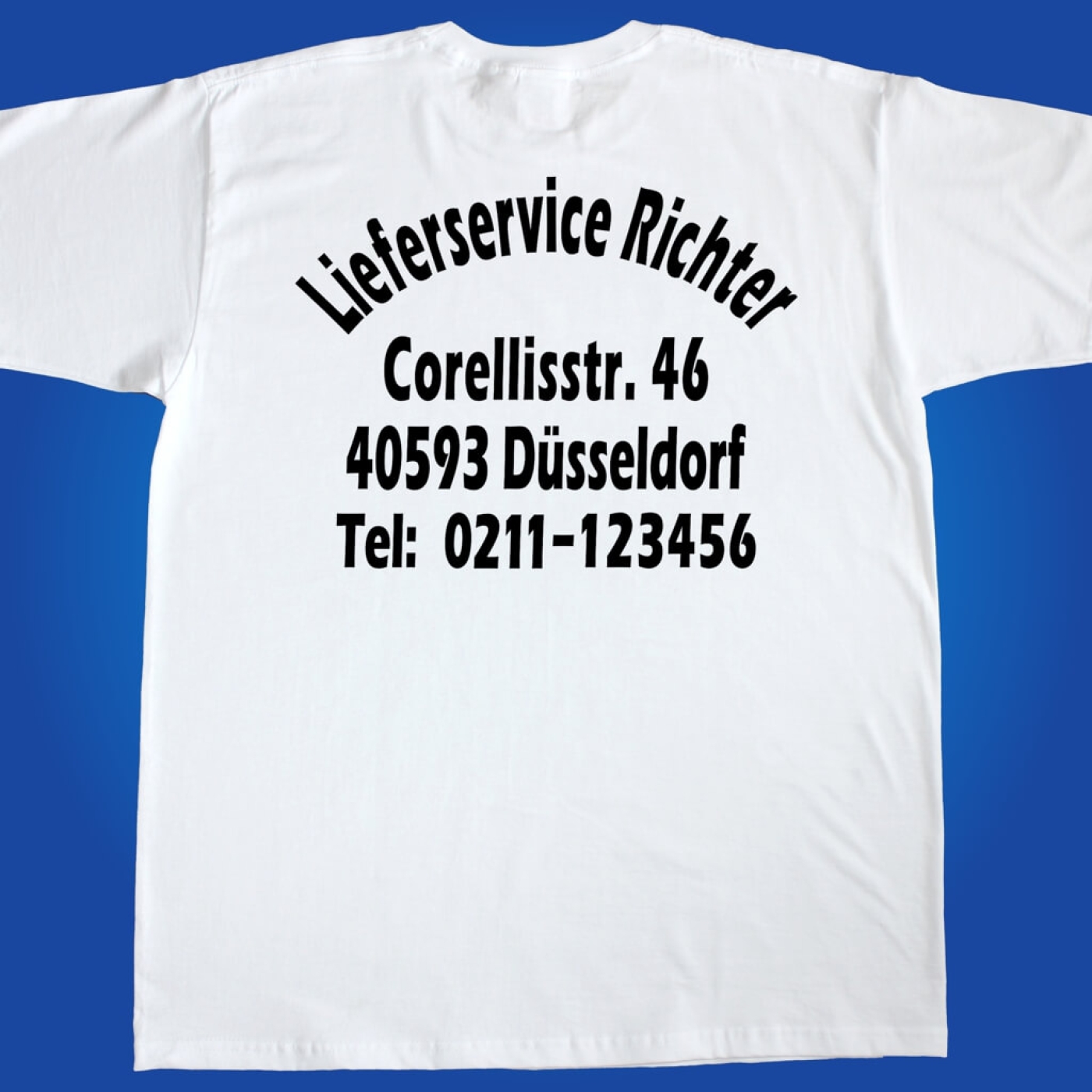 T-Shirt mit Werbedruck - Lieferservice Lieferdienst