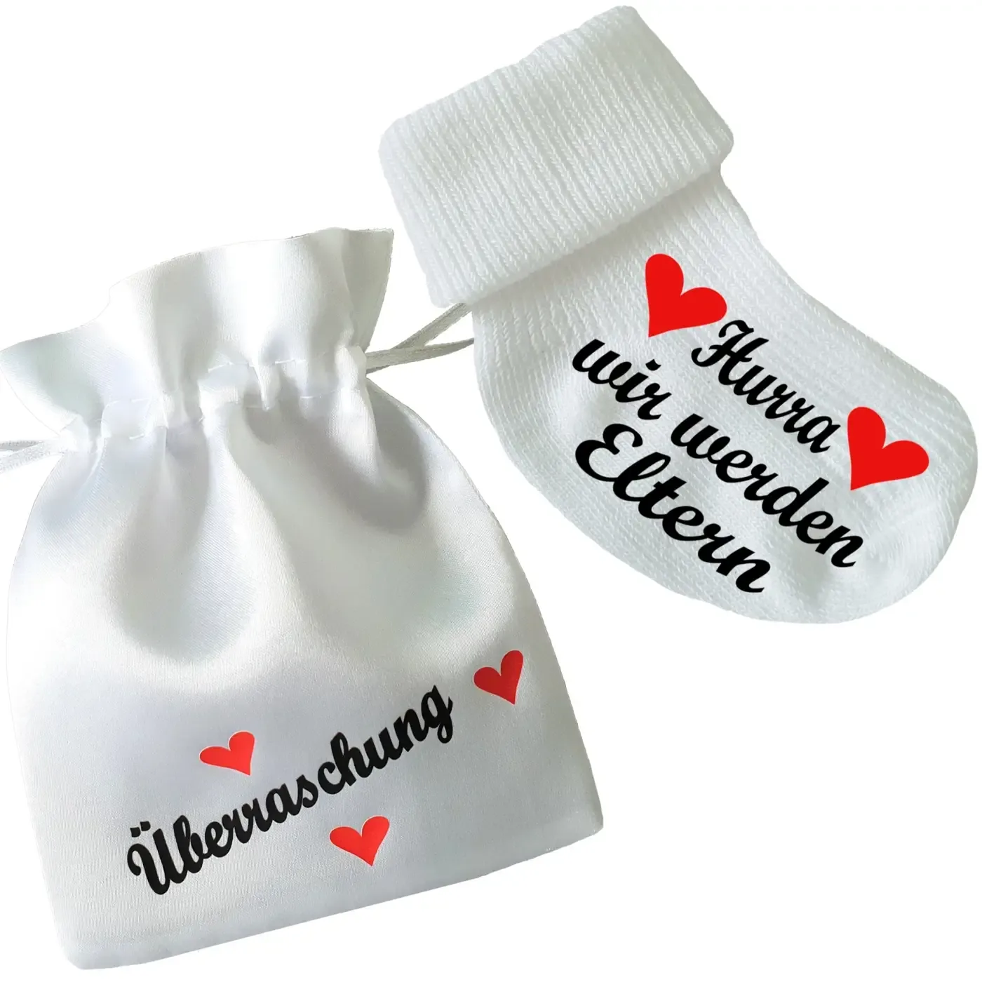 Babysocken mit Druck Wir werden Eltern