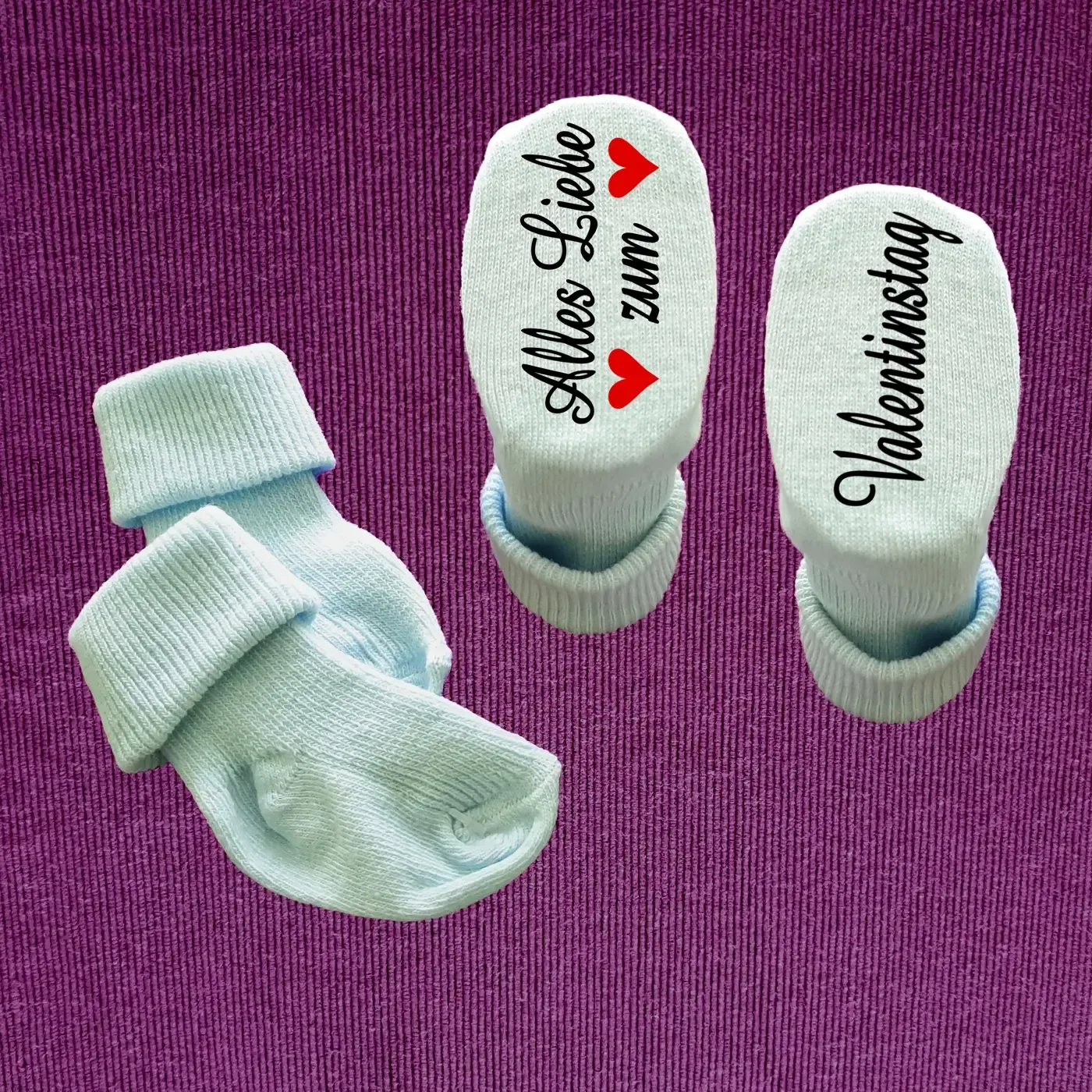Babysocken mit Druck Valentinstag
