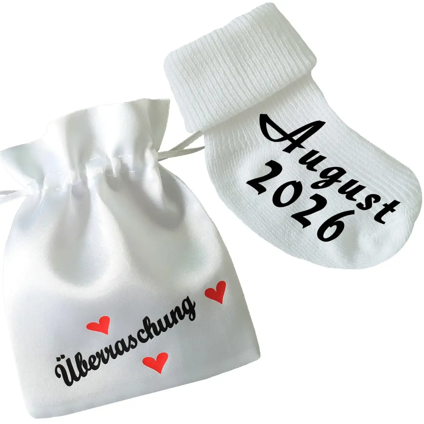 Babysocken mit Druck Schwanger