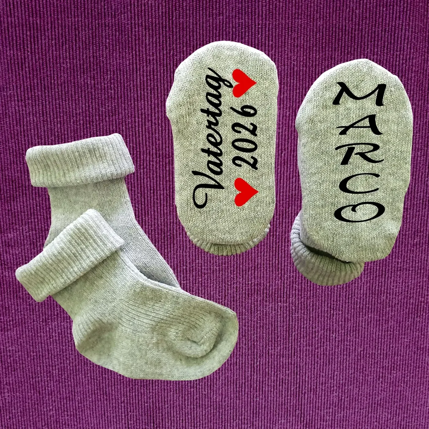 Babysocken mit Druck Vatertag - Muttertag