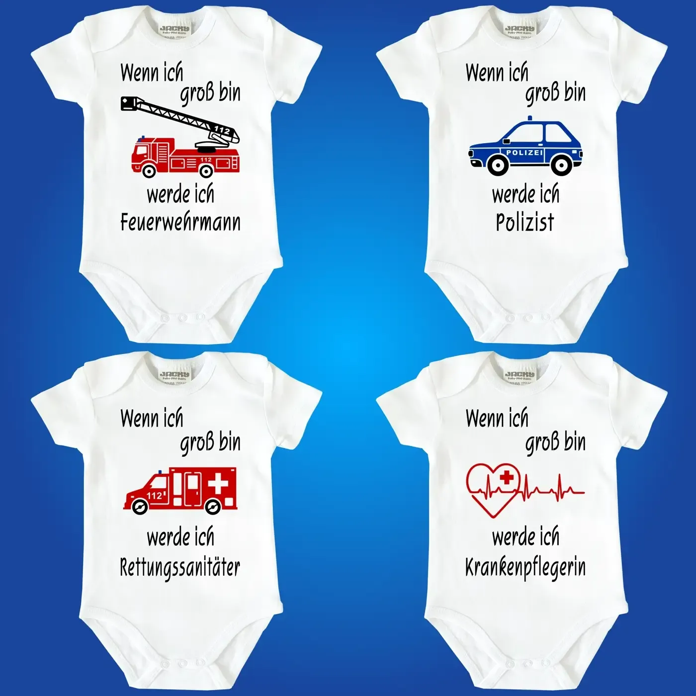 Baby‑Body mit Spruch „Wenn ich mal groß bin, werde ich …“