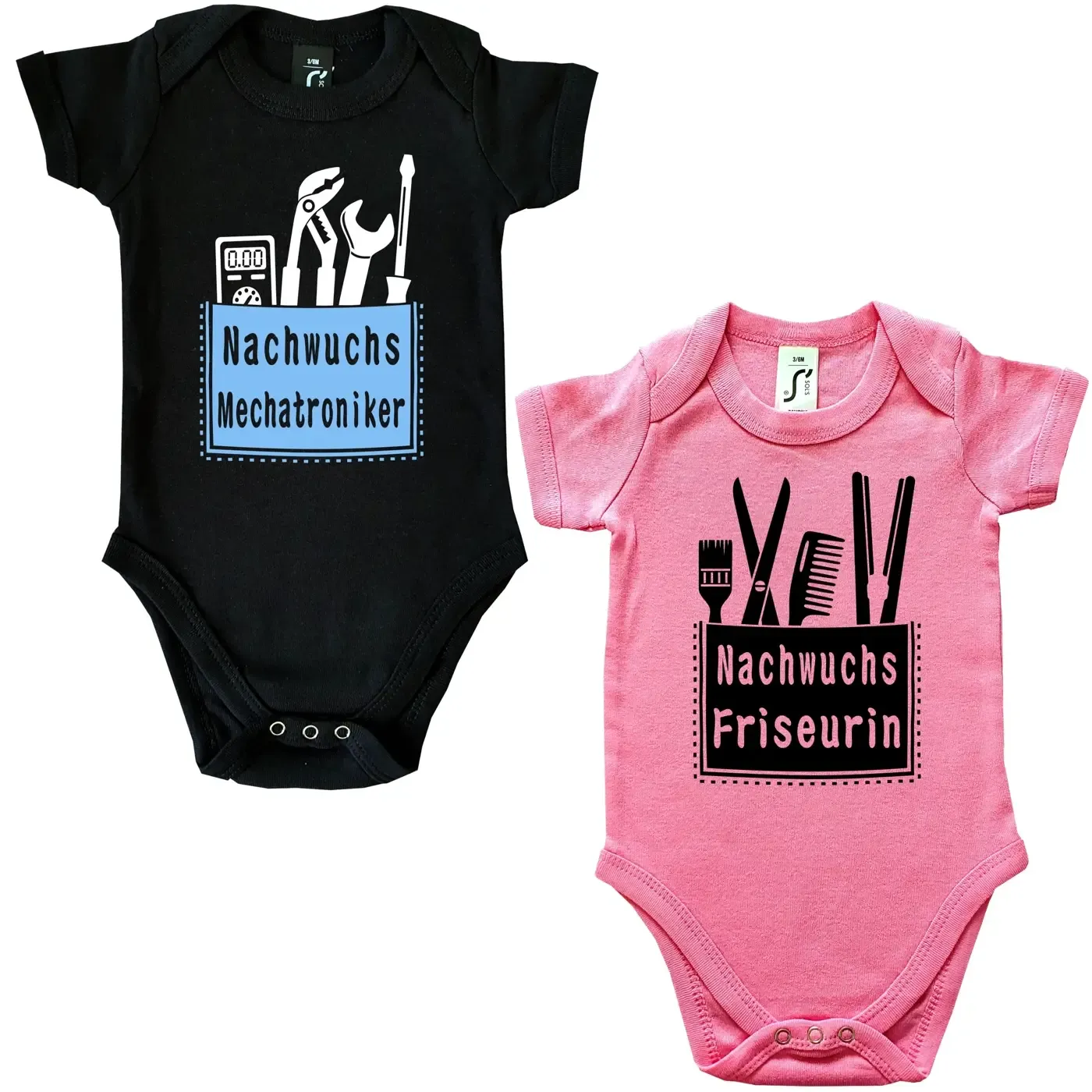 Baby-Body mit Druck verschiedener Berufe