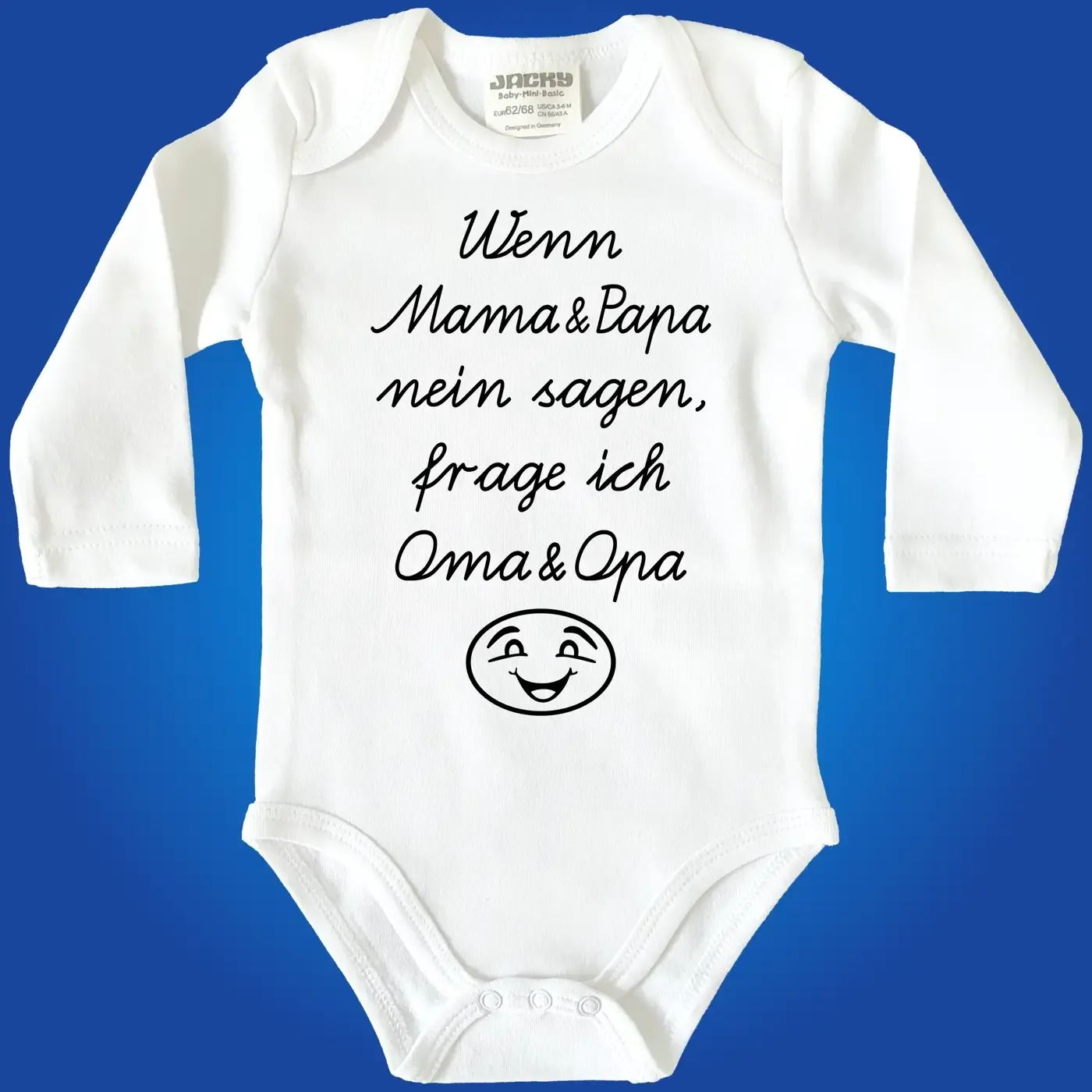 Babybody „Wenn Mama & Papa nein sagen, frage ich Opa“
