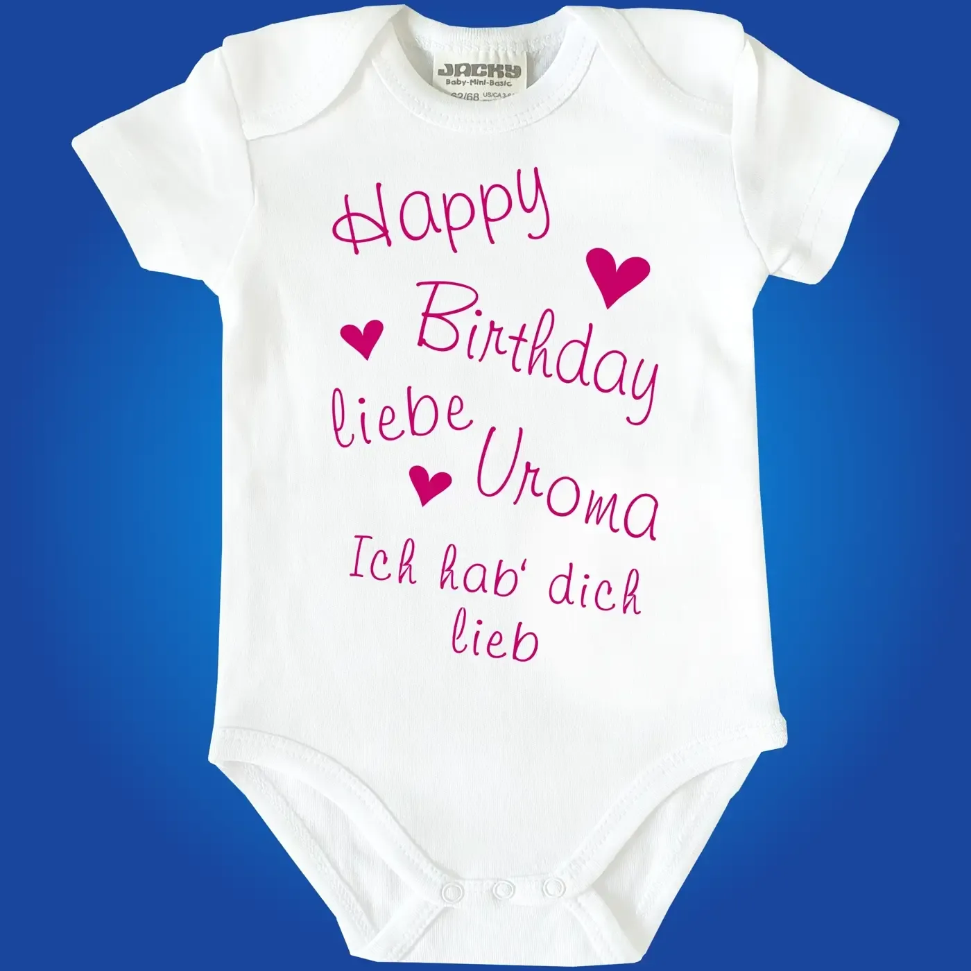 Baby‑Body „Happy Birthday liebe Oma“ mit Herzchen