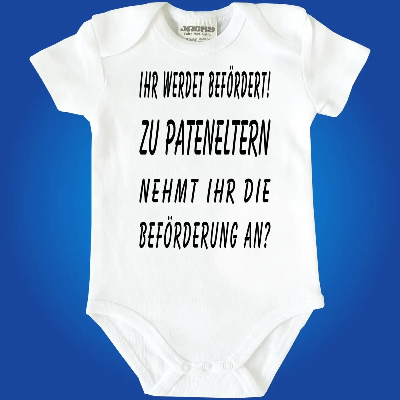 Babybody Beförderung zu Taufpaten