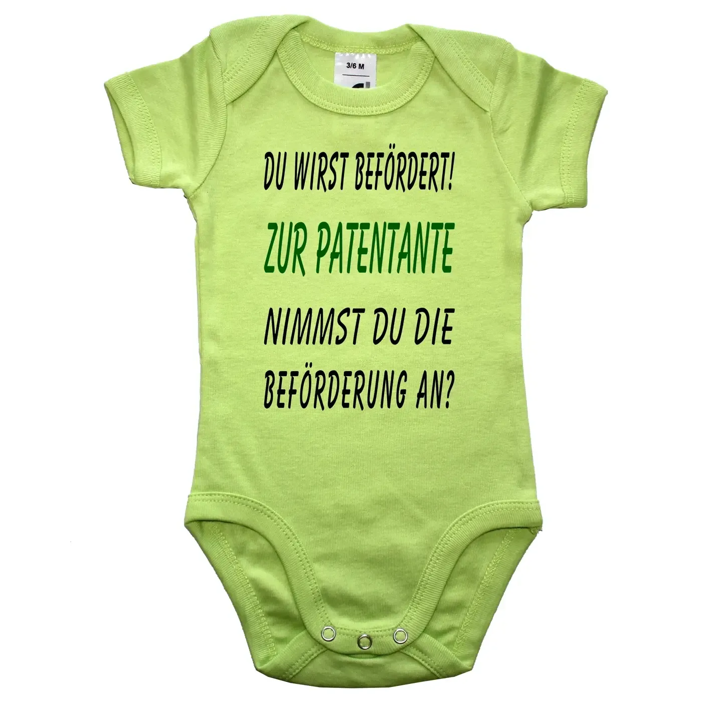 Babybody Beförderung zu Pateneltern