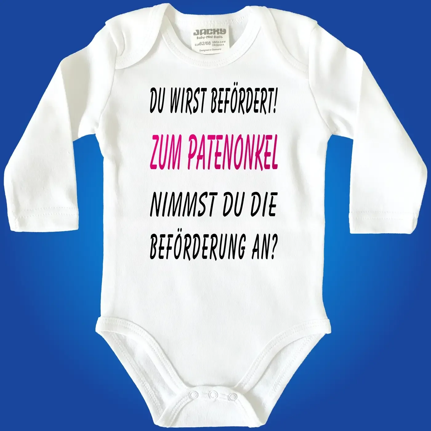 Baby-Body Taufpaten Frage humorvoll