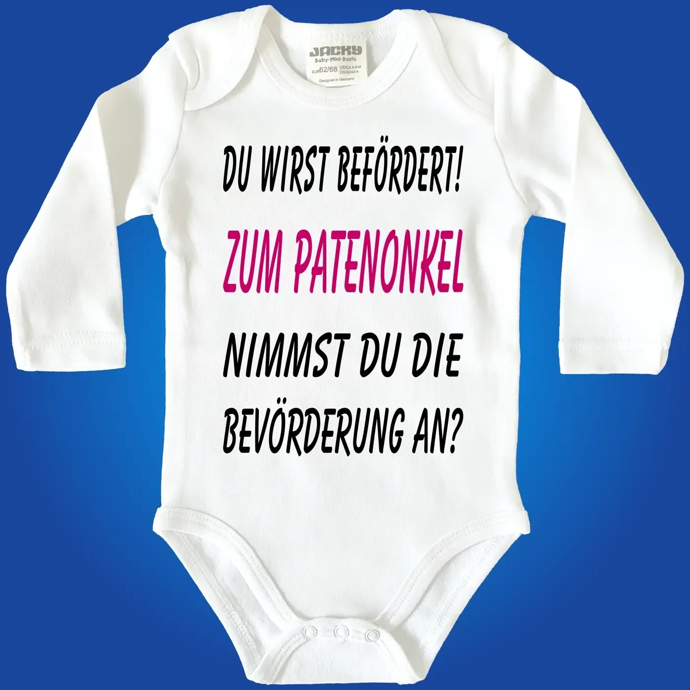 Baby-Body mit Druck Pateneltern werden
