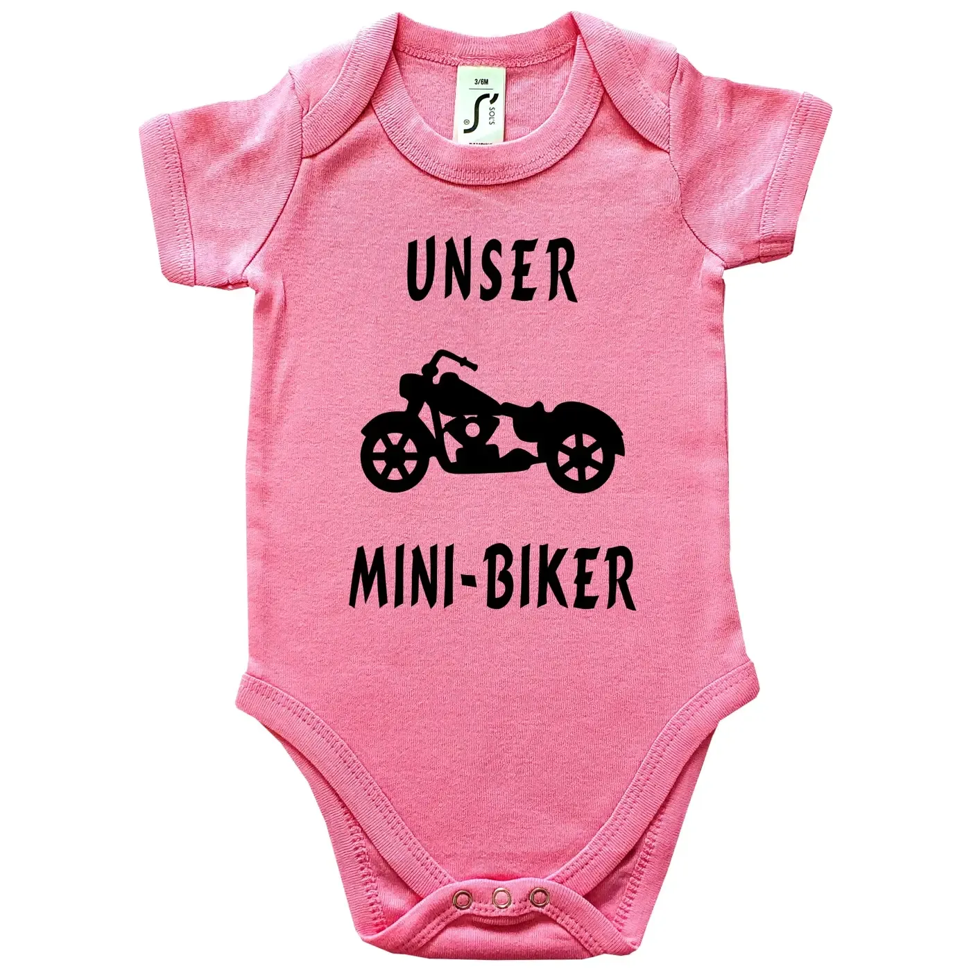 Baby‑Body mit Chopper‑Grafik für Mini‑Biker