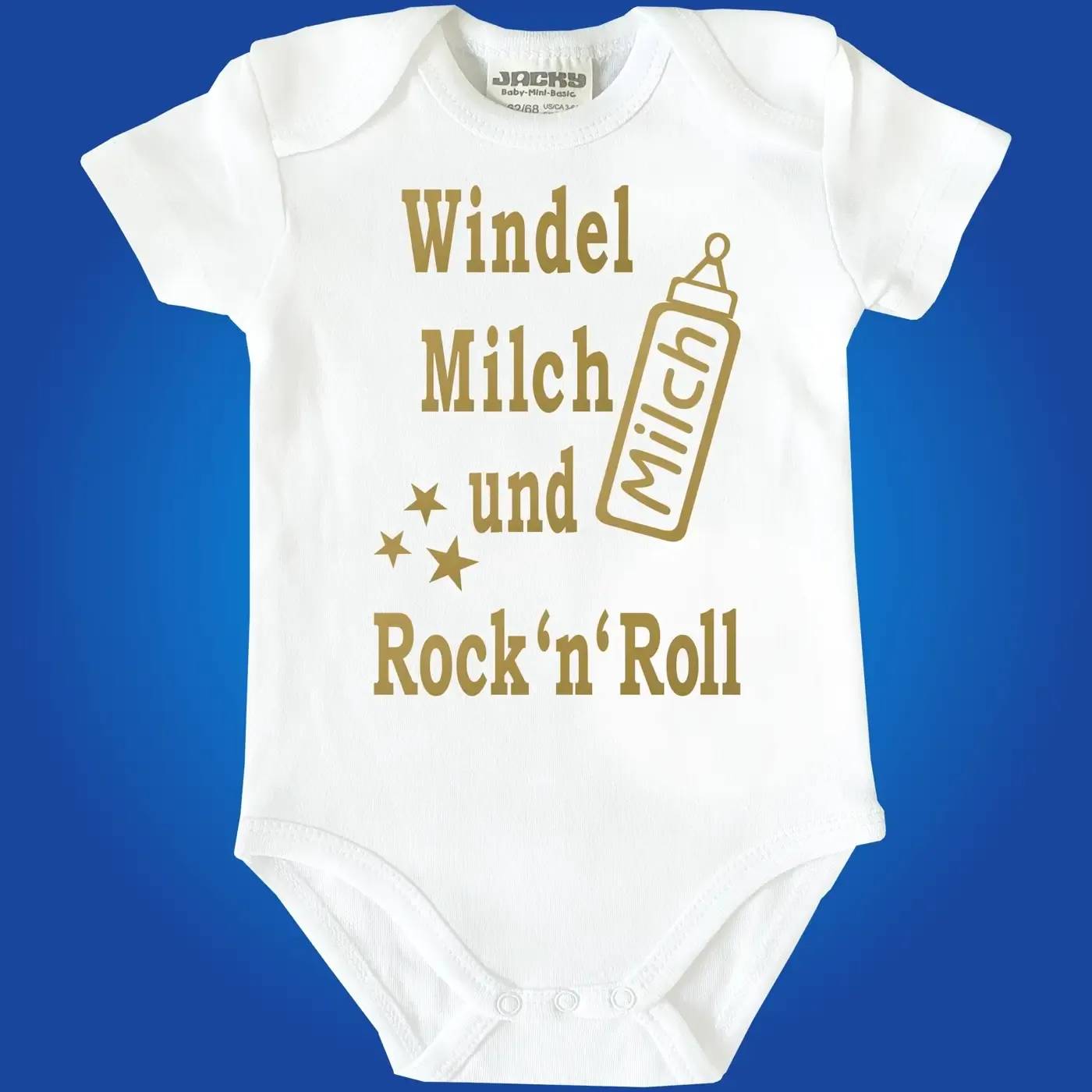 Lustiger Baby‑Body mit Rock’n’Roll Text