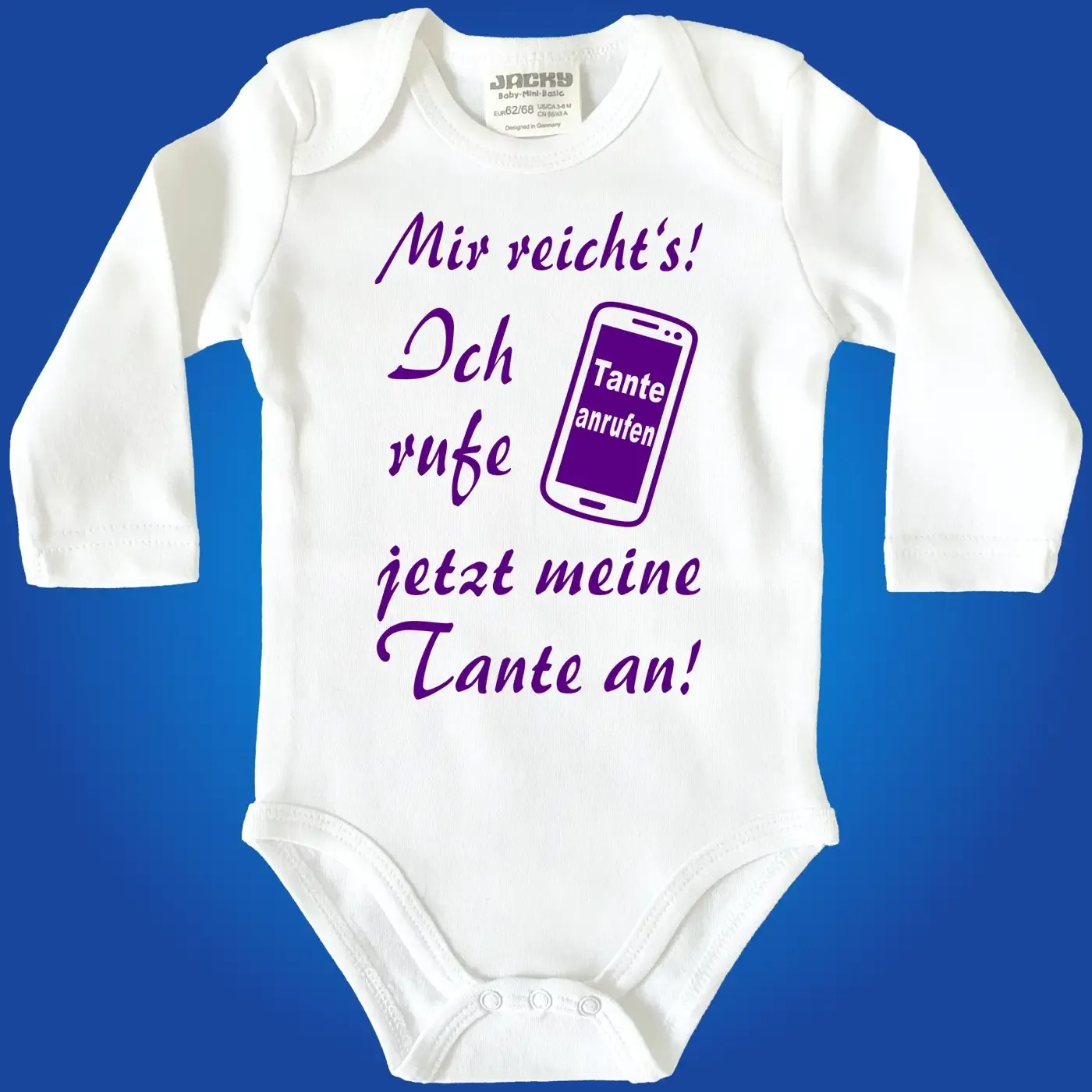 Baby‑Body mit lustigem Spruch und personalisierter Person