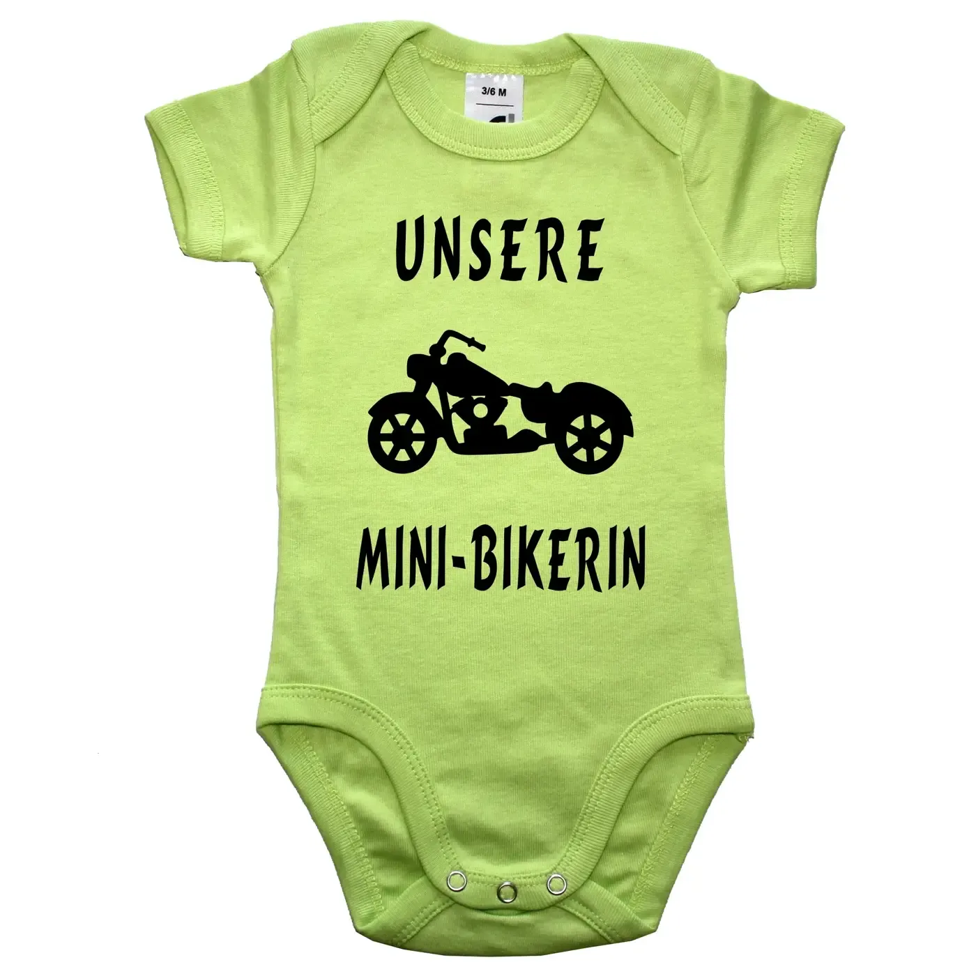 Babybody mit Supersportler und humorvollem Text