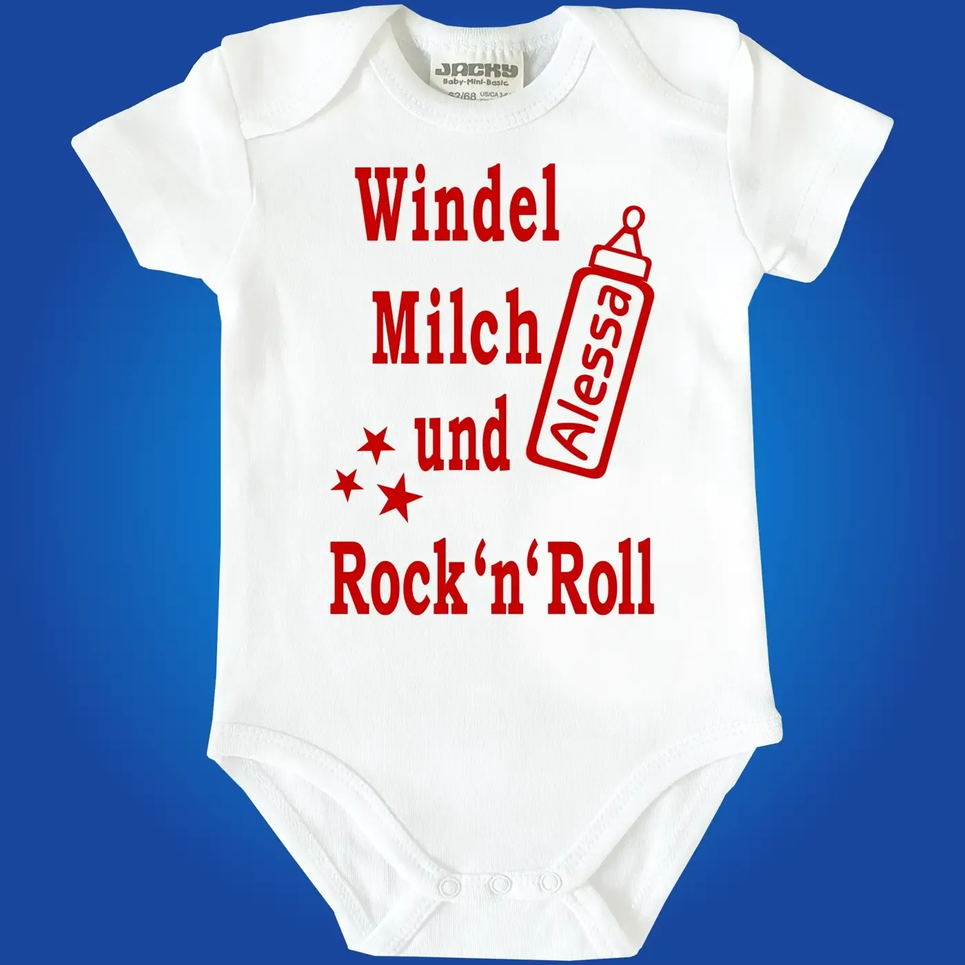 Baby‑Body mit personalisiertem Rock’n’Roll Text