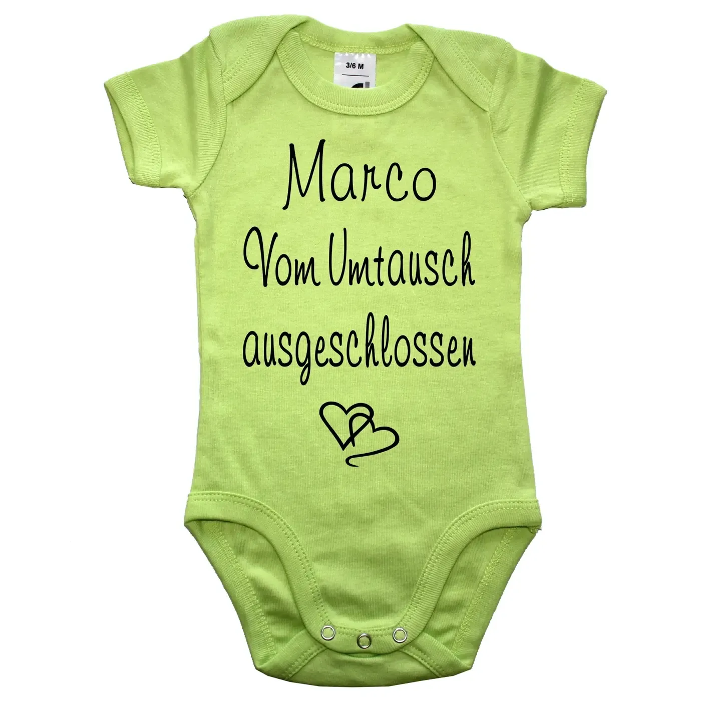 Baby-Body mit Wunschname - Personalisiert