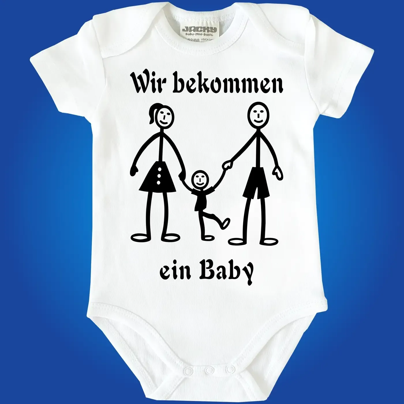 Baby-Body mit Schwangerschaftsmitteilung
