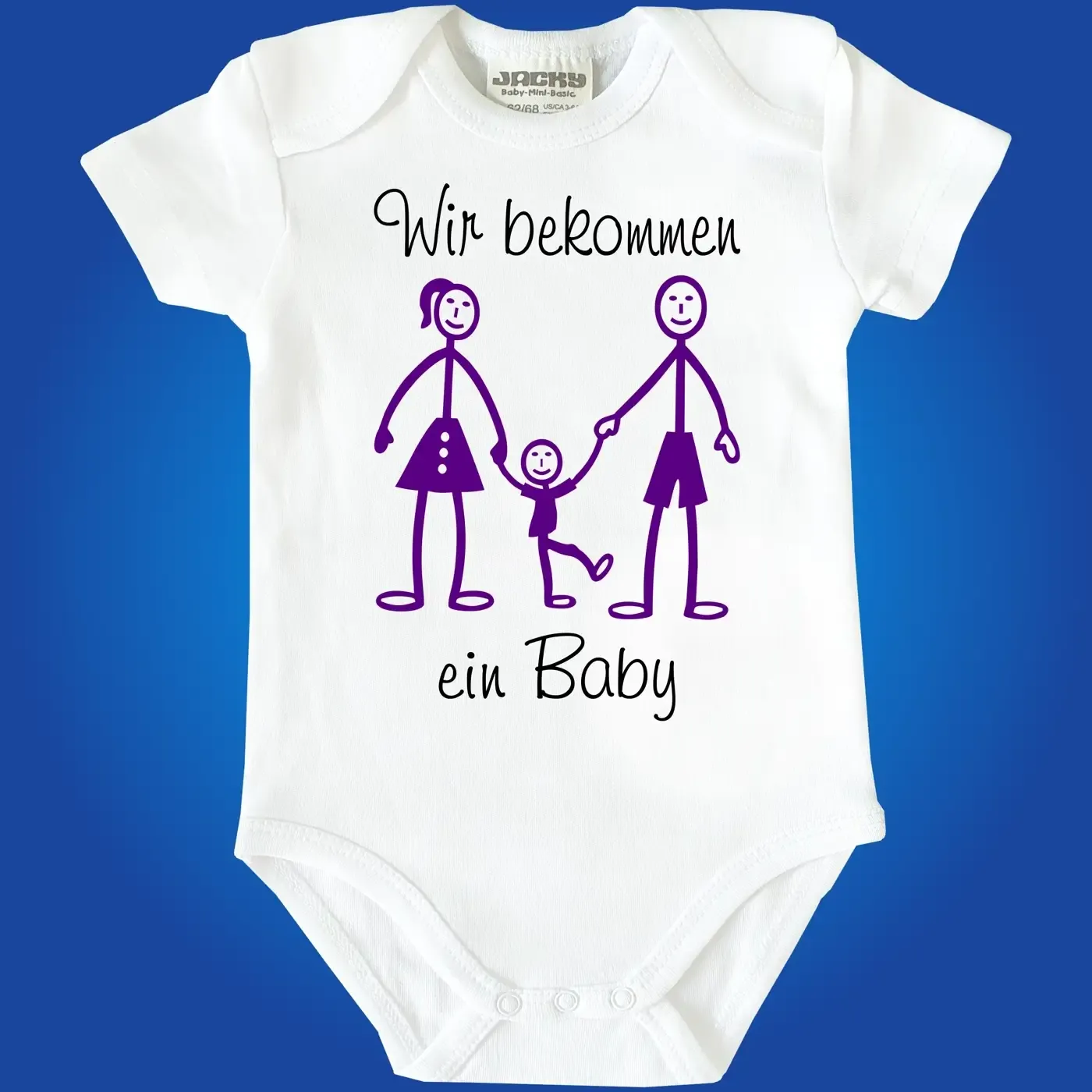 Baby‑Body mit personalisierbarem Schwangerschafts‑Spruch